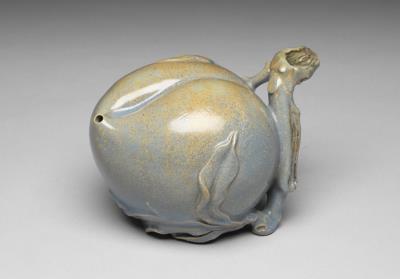 图片[2]-Purple-granule peach-shaped water dropper in Jun glaze, Ming to Qing dynasty, 17th–18th century-China Archive